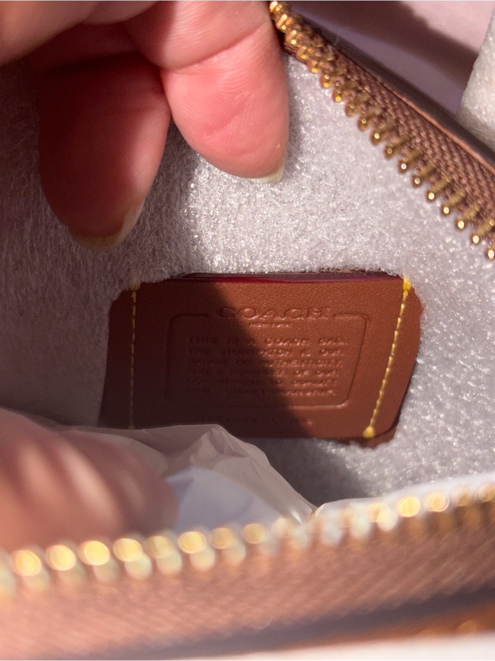 Coach Lara Mini Suede Satchel with Tiffany&Co Pink Leather Card Holder & Charm - Picture 10 of 10